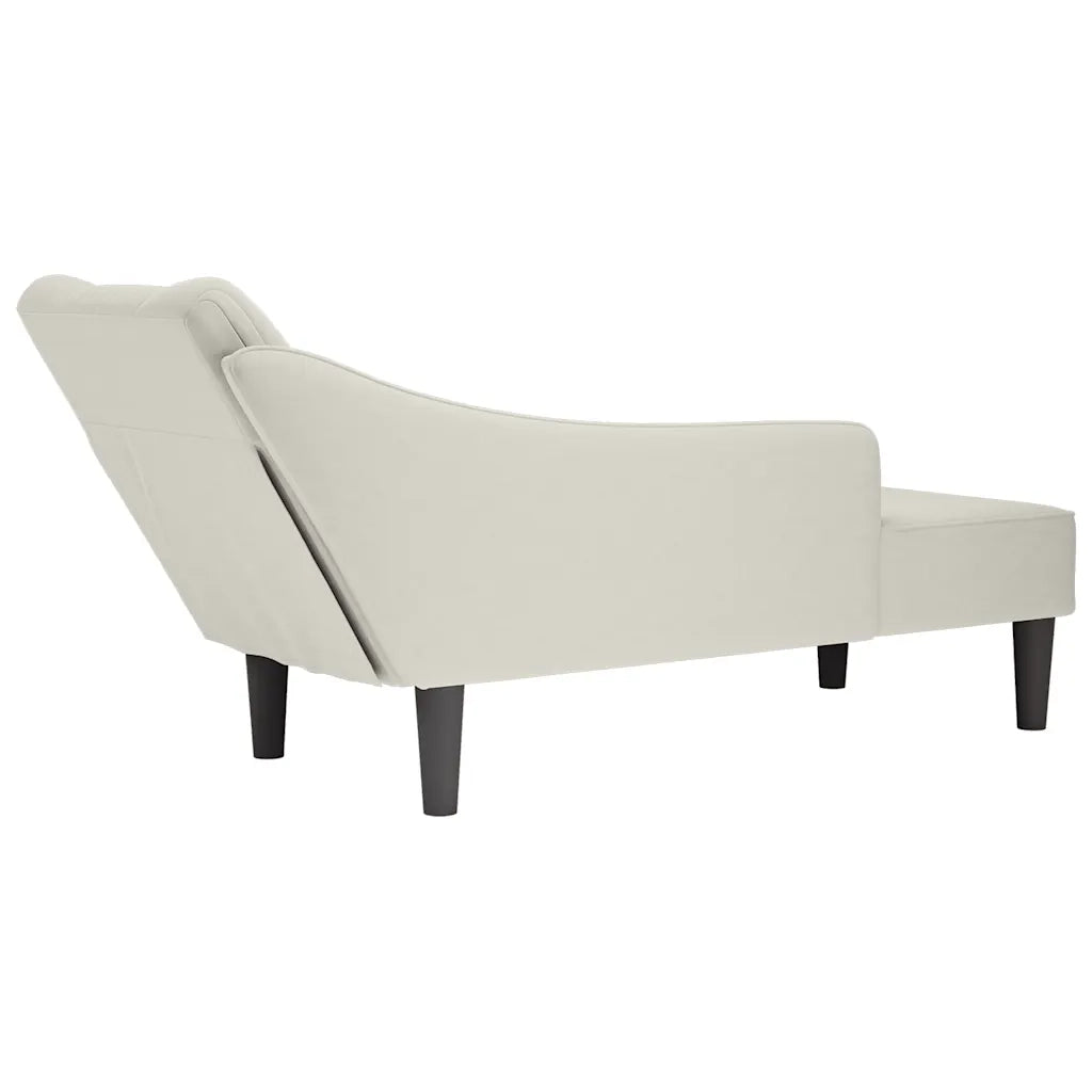 Sdraio con Bracciolo Destro in Velluto Crema CFW1634593