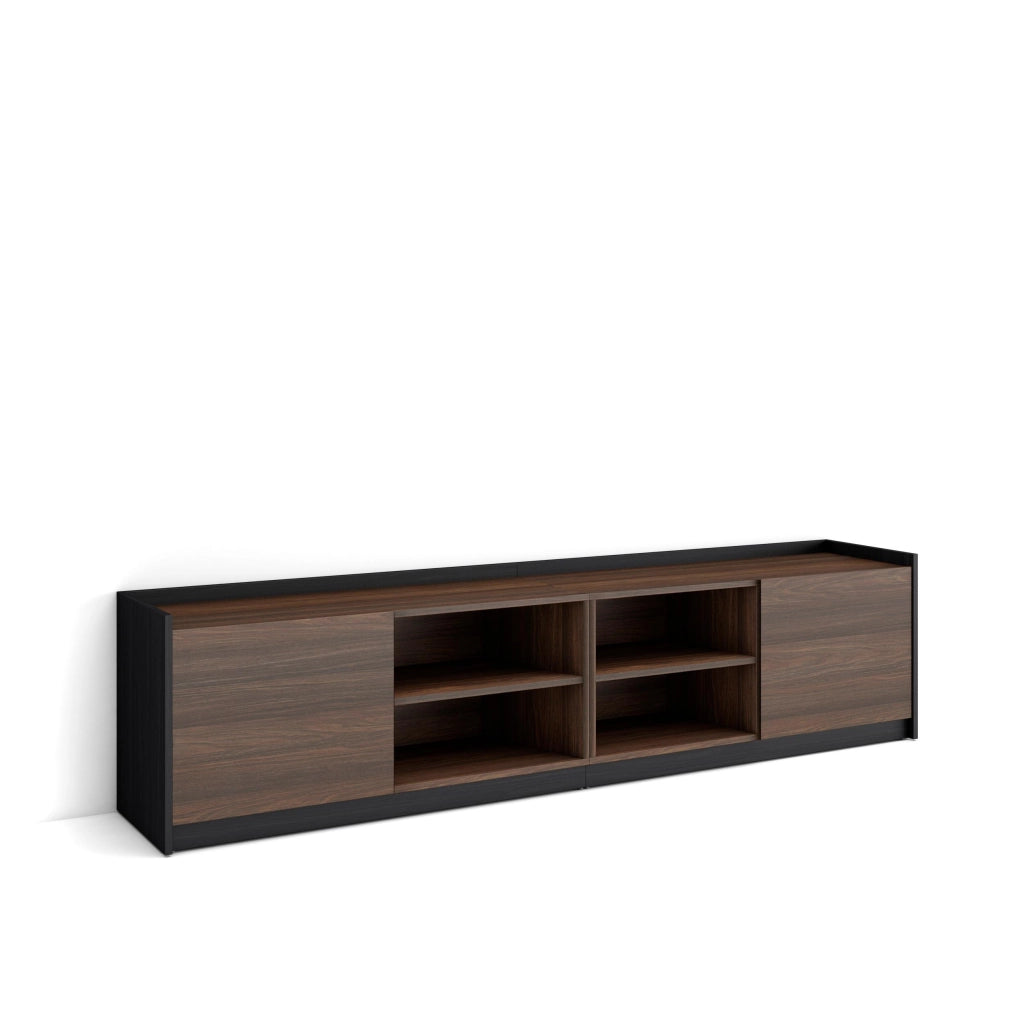 Mobile TV Soggiorno, 207x50x37 cm, Per TV fino a 80", Mobile Soggiorno, Rovere scuro e Nero