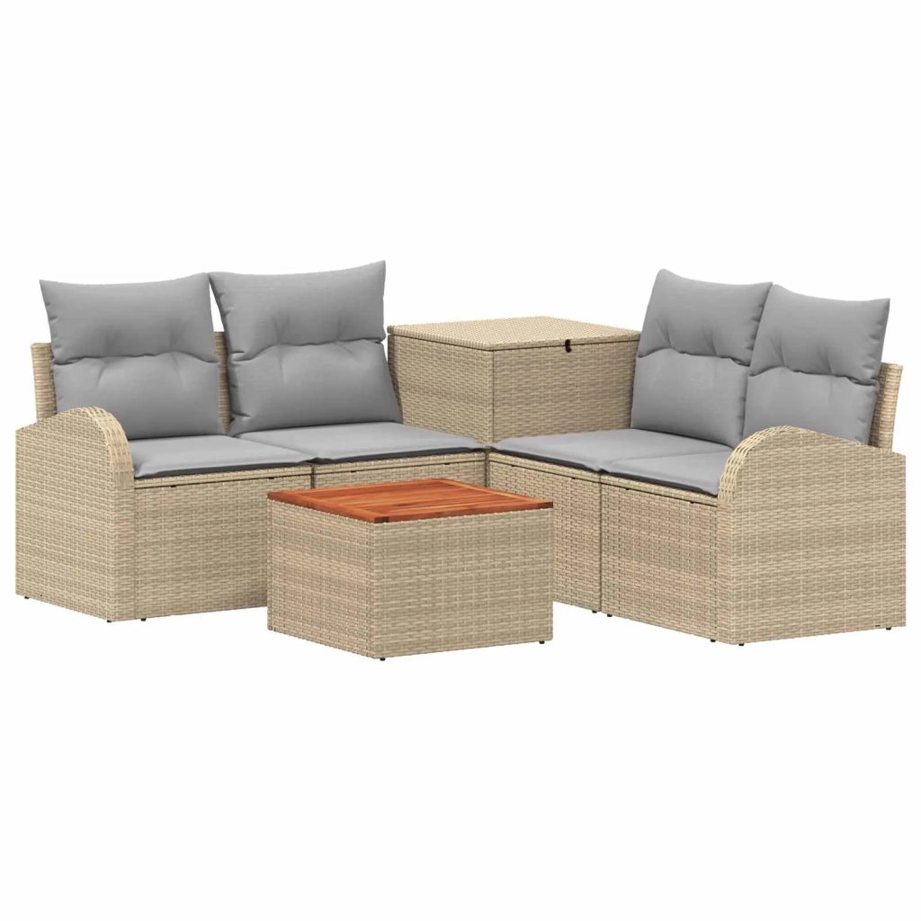 Set di divani 6 pz Beige e Grigio Chiaro 3447201