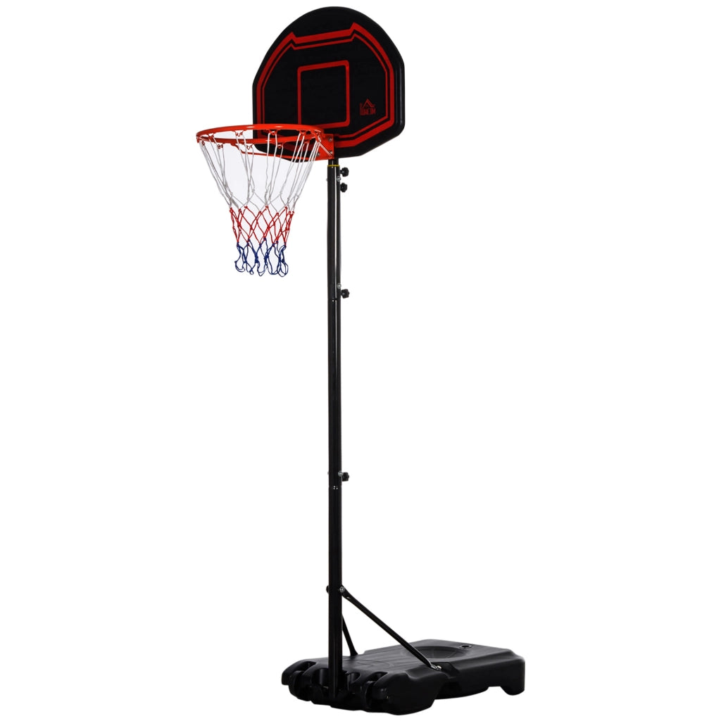 Panier de basket esterno con palo pannello, base zavorra su ruote altezza regolabile 2.1-2.6 m ¨C zephmum ¨C grigio