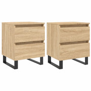 Set di 2 Comodini | Armadio da Notte | Mobiletto da notte Rovere Sonoma 40x35x50 cm in Legno Multistrato