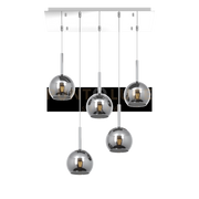 SOSP. CROMO RETTANGOLARE 5 LUCI VETRI TUTTI PICCOLO CROMO 1155CR-S5 RP-CR