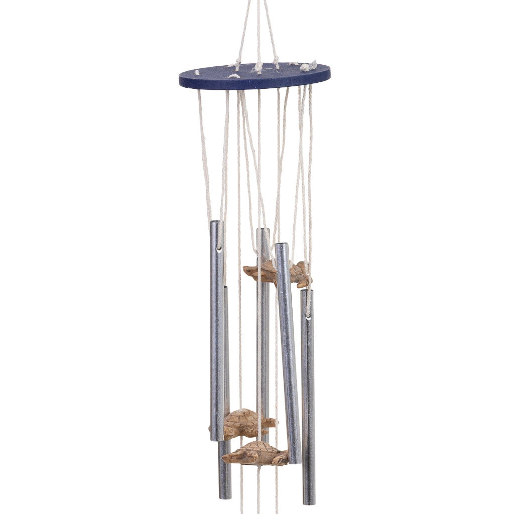 Carillon a vento in legno blu 10x8,5x80h cm