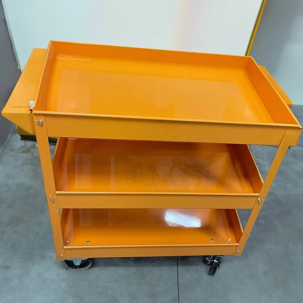 Trade Shop - Carrello Porta Attrezzi Da Officina Portautensili 3 Ripiani Con 4 Ruote Acciaio -