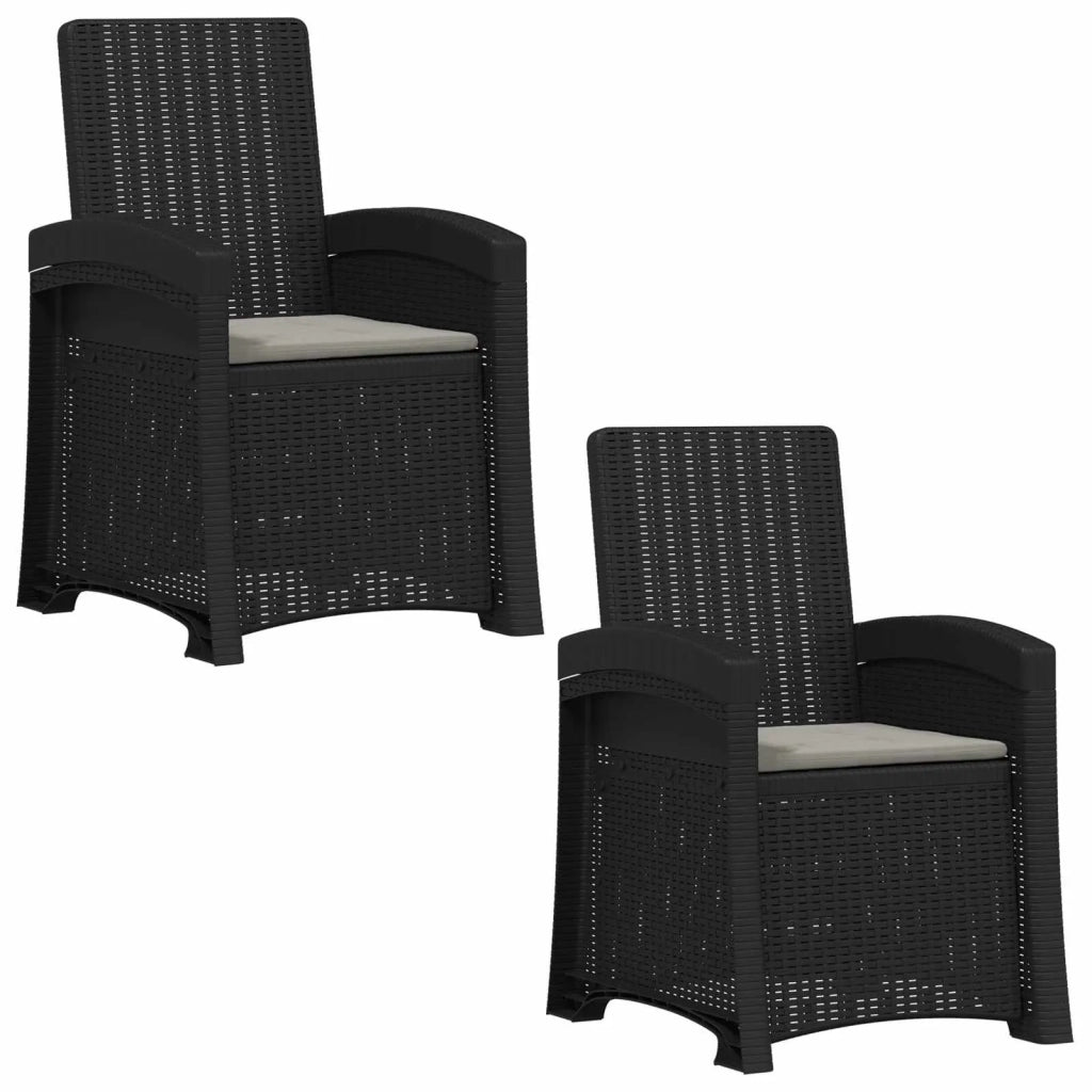 Sedia da giardino reclinabile effetto rattan 2 pcs 8012019