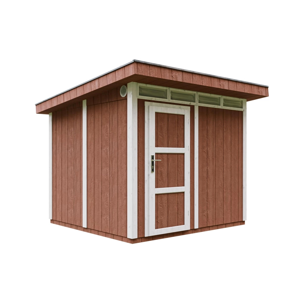 Casetta da Giardino di QUALIT? PREMIUM 5,9m?²-L279xW293cm - TIMBELA M903-REDWOOD RED