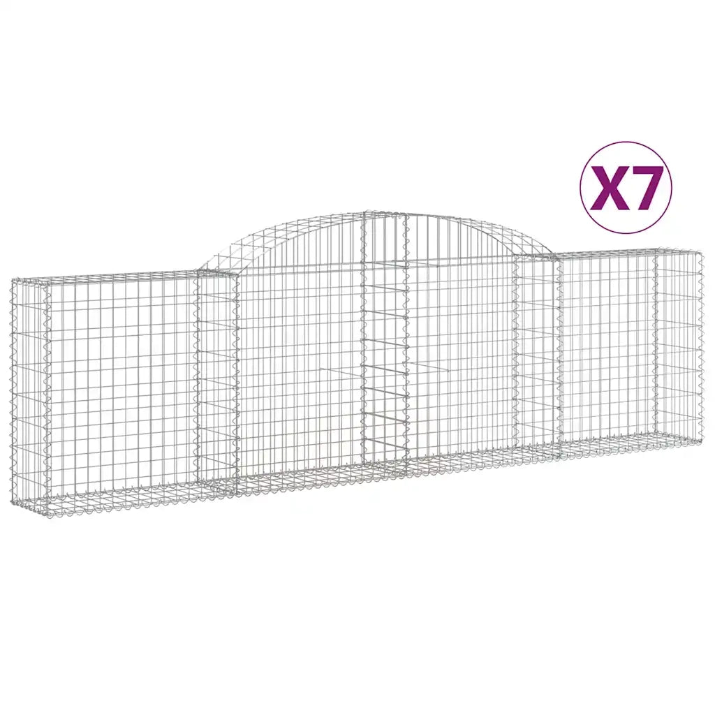 Cesti Gabbioni ad Arco 7 pz 300x30x80/100 cm Ferro Zincato 3146508