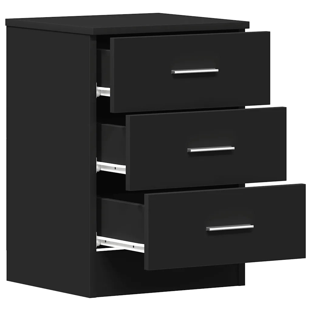 Comodini 2 pz-Set di 2 Tavolino da notte Neri 38x35x56 cm in Legno Ingegnerizzato