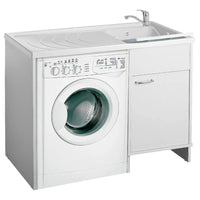 Lavatoio e Coprilavatrice in PVC 109x60x89 cm Forlani Tidy Bianco Lato Destro