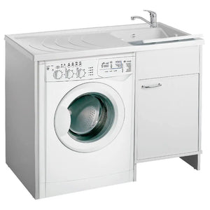 Lavatoio e Coprilavatrice in PVC 109x60x89 cm Forlani Tidy Bianco Lato Destro