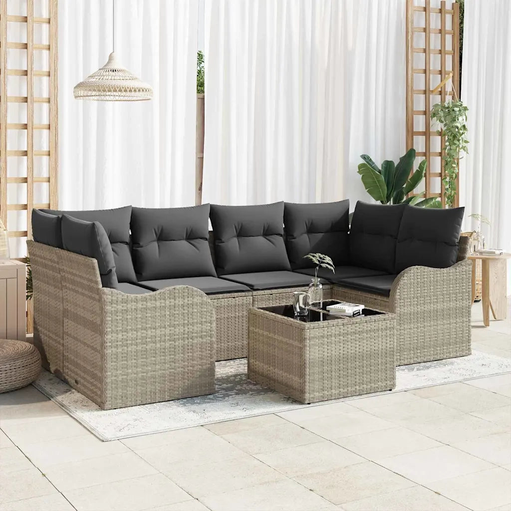 Set Divano da Giardino Grigio chiaro 55 x 55 x 37 cm polyrattan 3345602