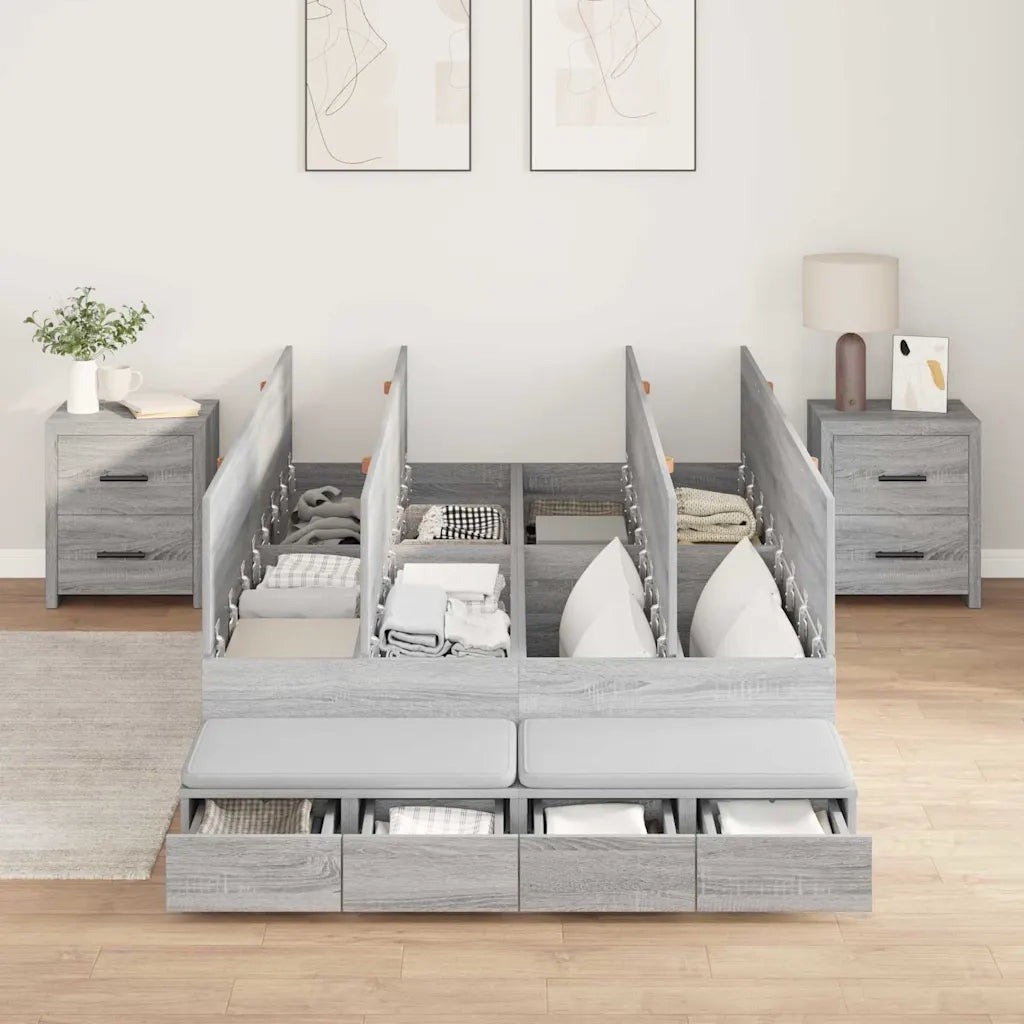 Struttura letto con contenitore Grigio Sonoma 120 cm 3335690