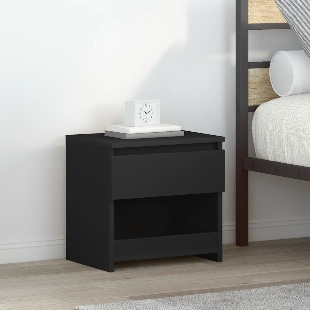 Comodino Nero 40x30x39 cm in Truciolato cod mxl 31245