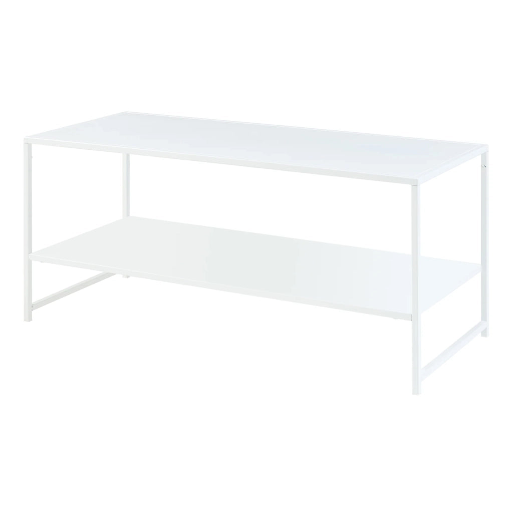 Tavolino/consolle/tavolino laterale per soggiorno acciaio 102 x 43 x 46 cm bianco opaco 03_0010780