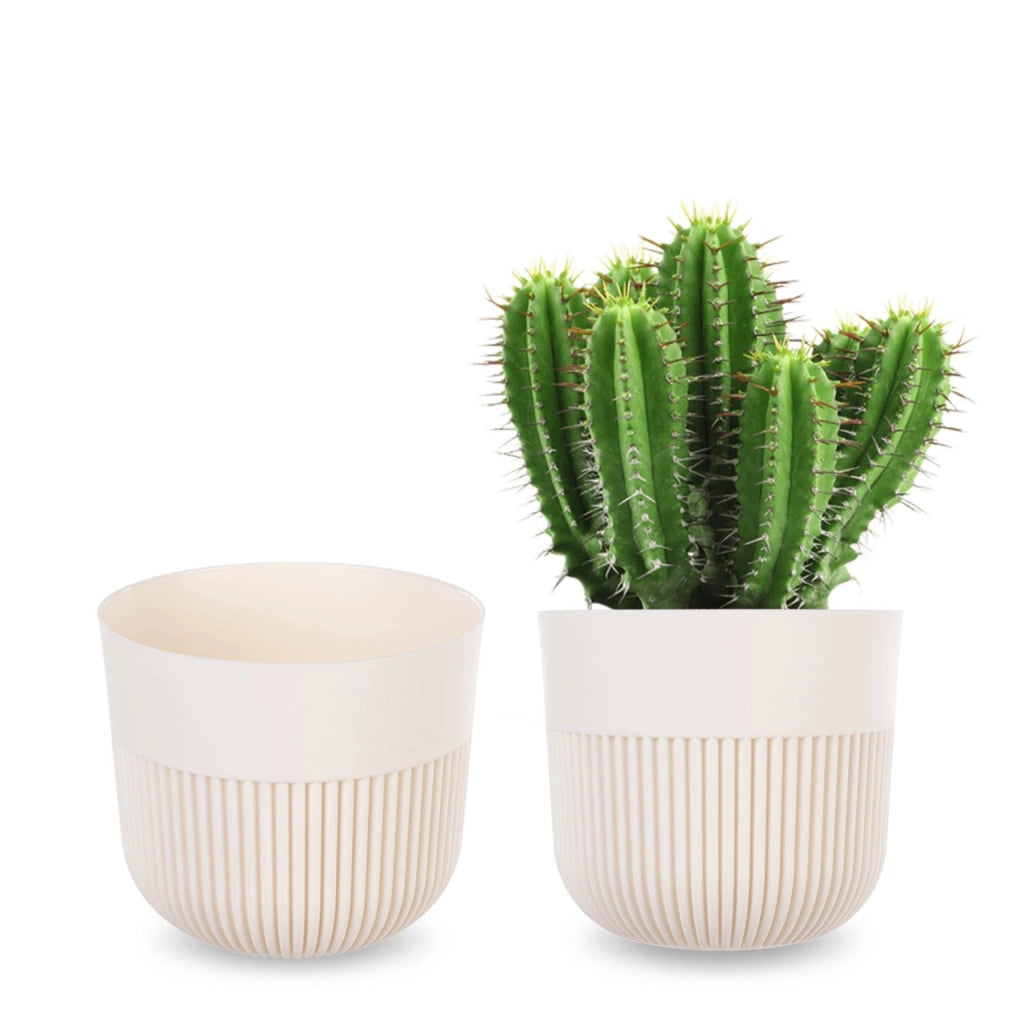 Vaso da fiori KADAX, Coprivaso, 11 cm, Plastica, Rotondo, A coste, Pianta