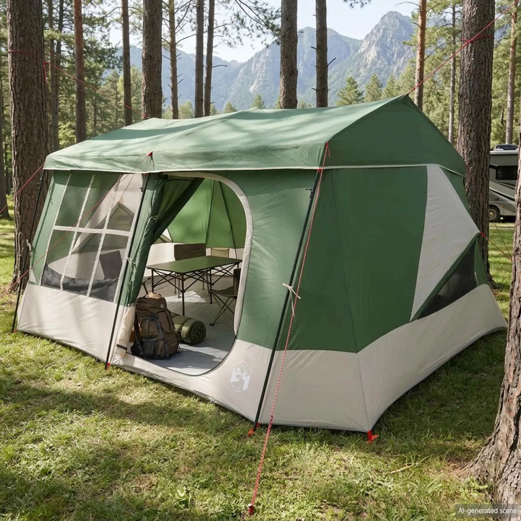 Tenda familiare con telo da pioggia resistente all'acqua Verde 42042246