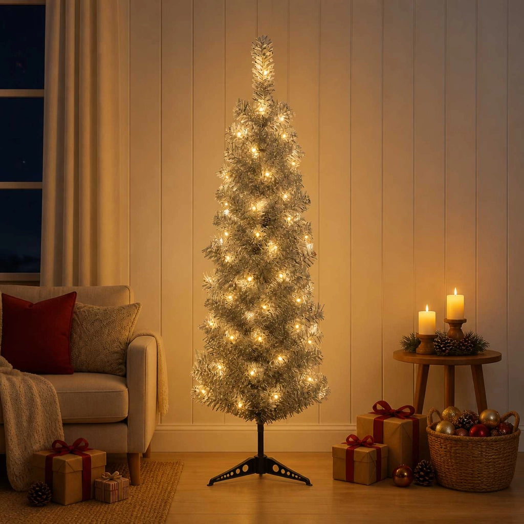 Albero di Natale Artificiale Sottile 150 cm 150 LED 3461196