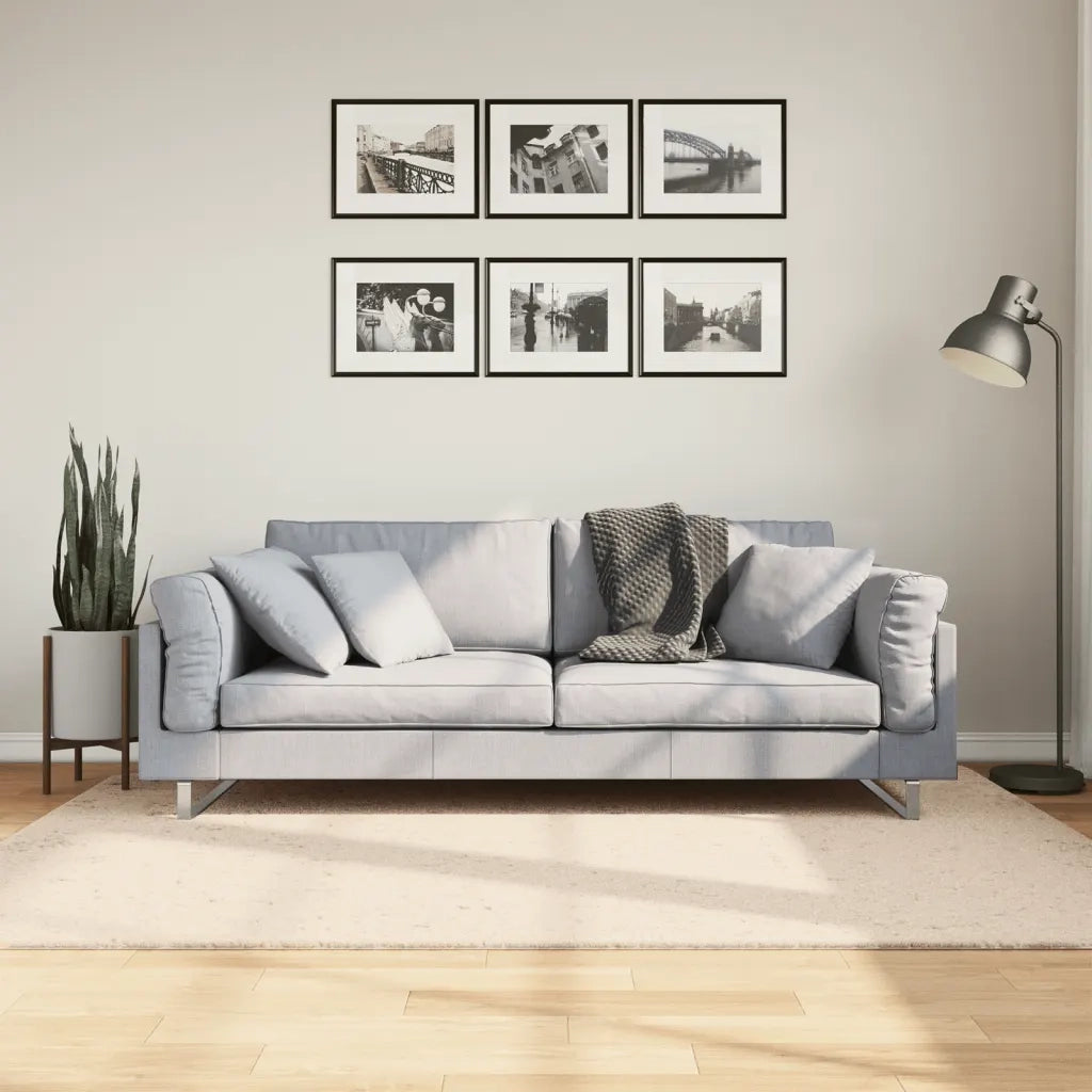 Tappeto a Pelo Corto HUARTE Morbido e Lavabile Beige 140x200 cm 375020