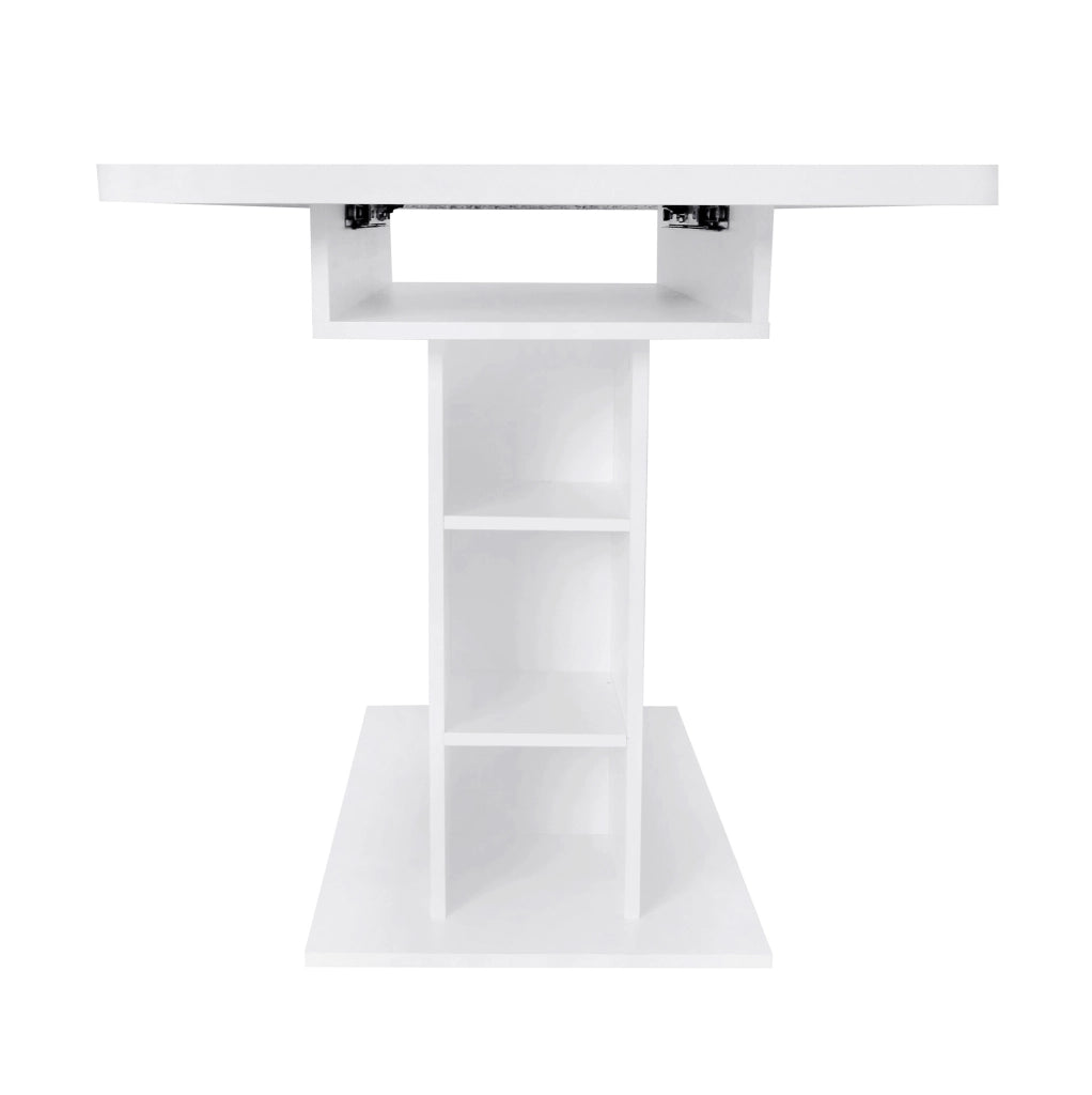 Set da pranzo estensibile con tavolo contenitore e sedie; beige