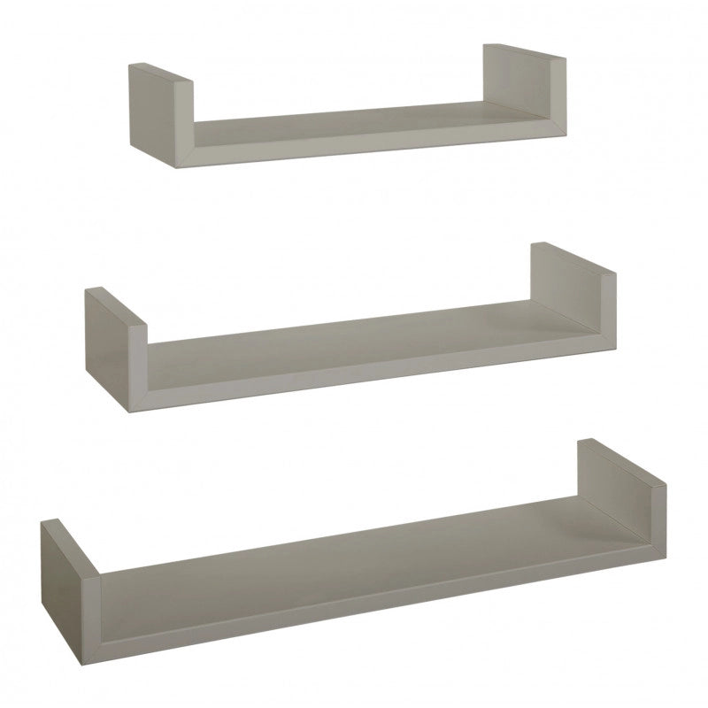 Set di 3 Mensole da Muro, Mensole Muro Design, Mensola da Parete, Marrone Talpa, 60x8 p15,5 cm, 50x8 p15,5 cm e 40x8 p15,5 cm - Calamita