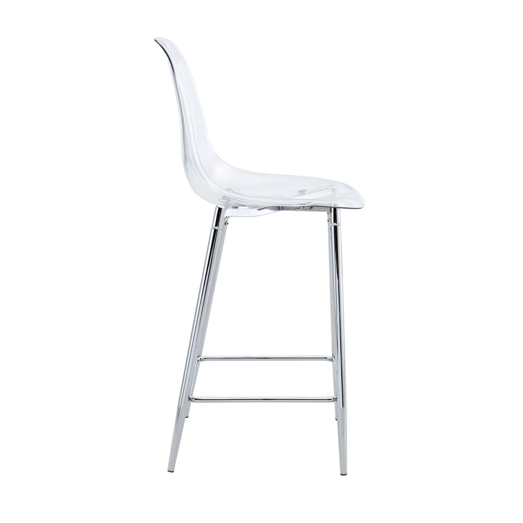 Sgabello da bar trasparente con struttura in metallo, design moderno, per cucina e zona pranzo