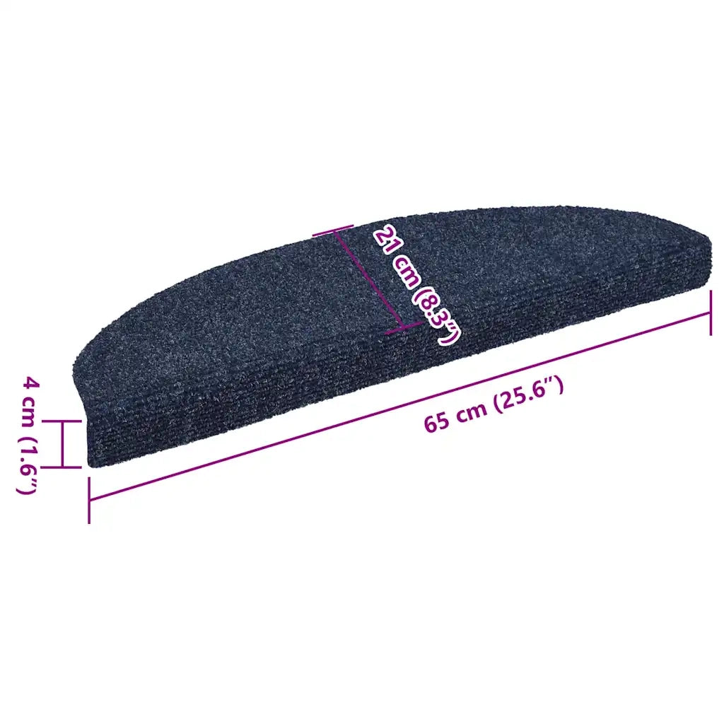 Tappetini per scale autoadesivi 5 pz 65x21x4 cm blu semicircolari grandi 149708