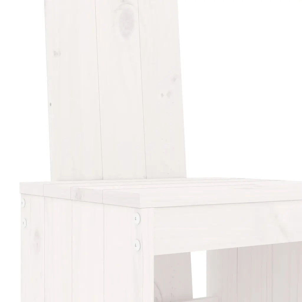 Set Bar da Giardino 3 pz | Set Salotto da Giardino Bianco in Legno Massello di Pino
