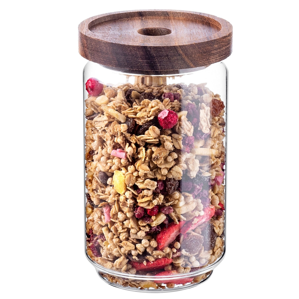 Contenitore per alimenti in vetro KADAX per spezie sfuse e pasta con coperchio, barattolo da 750 ml