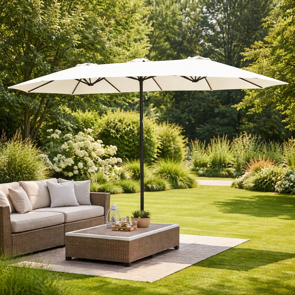 Ombrellone XXL Giardino Doppio 4.6mt UV50+ Airvent 12 Stecche Manovella