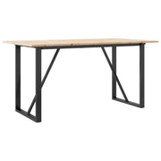 Tavolo da Pranzo | Tavolo da cucina Telaio a O 140x80x75 cm Legno Pino e Acciaio
