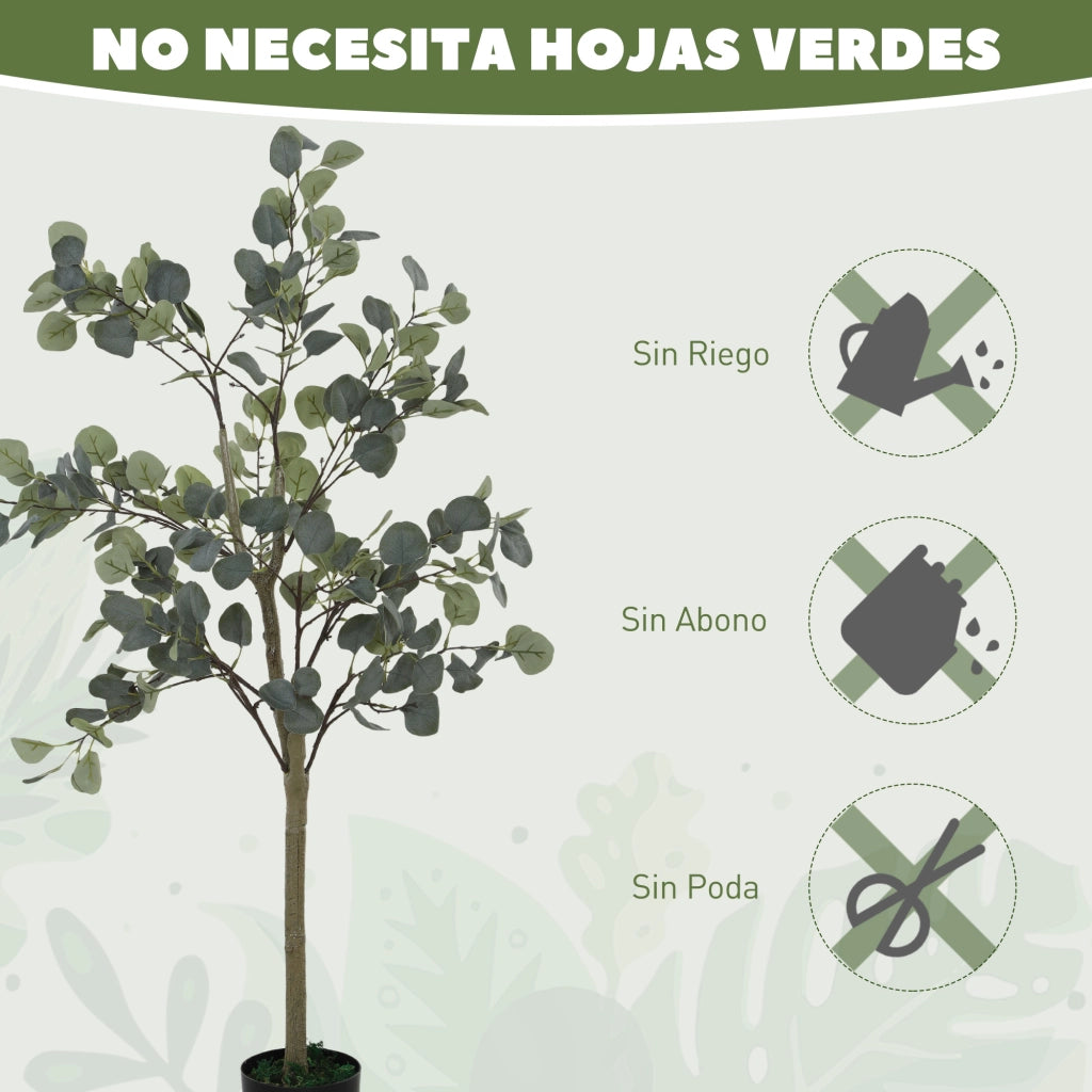 Pianta Eucalipto Artificiale 120cm ¨C Xylo ¨C 230 Foglie Verde con Vaso