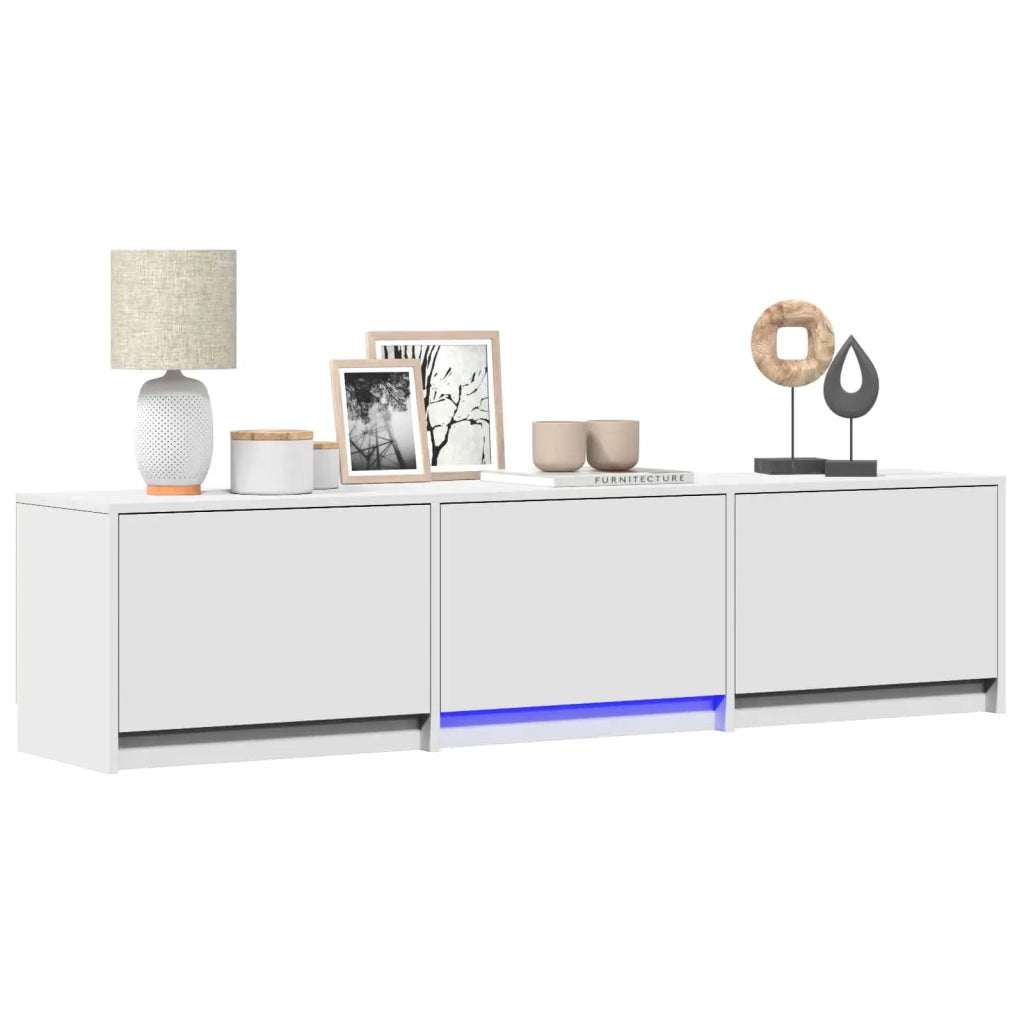 Mobile TV con LED-Credenza per TV Bianco 165 x 34 x 40 cm Legno ingegnerizzato