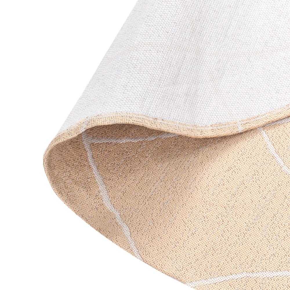 Tappeto rotondo per interni e per esterni con motivo geometrico ⌀ 120 cm Beige stile moderno balcone patio