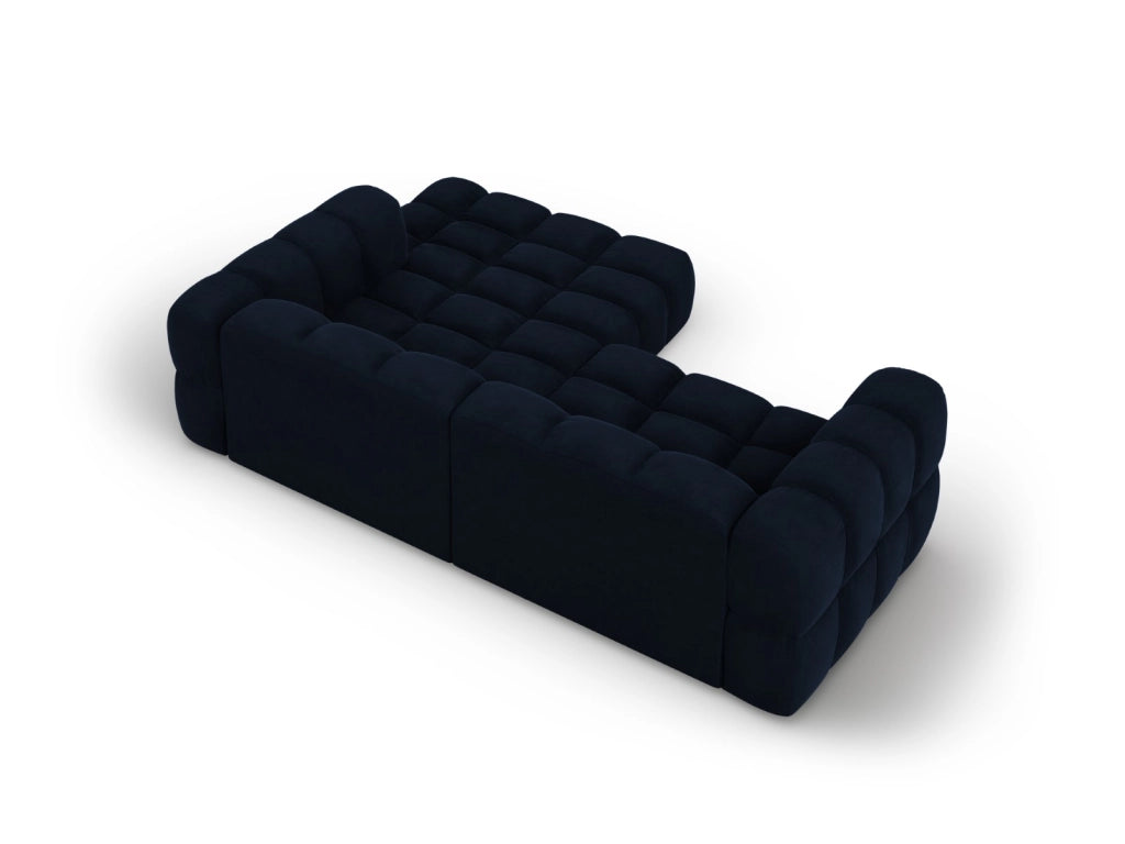 Cosmopolitan Design - Divano angolare modulare destro "Sky" 3 posti in velluto blu reale 