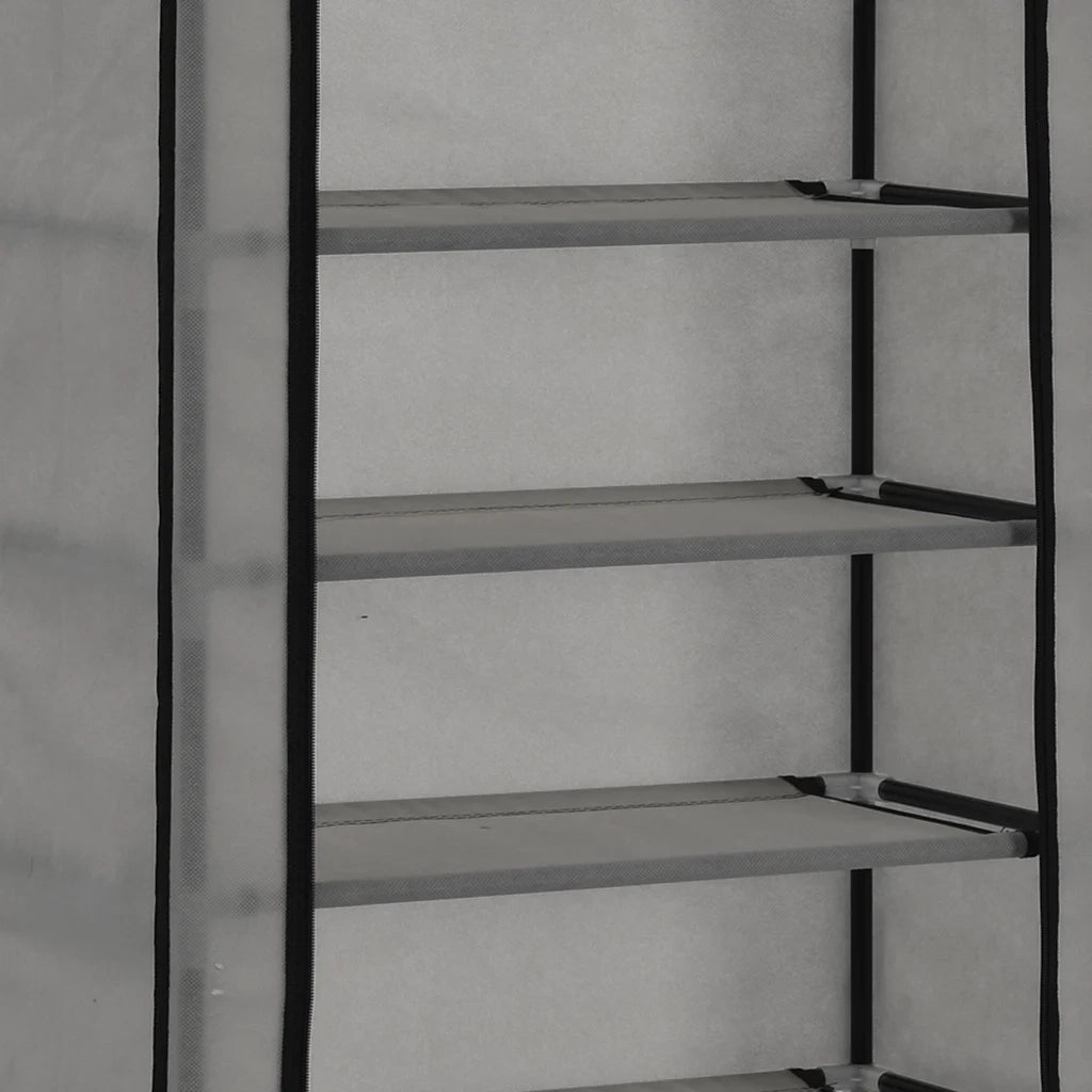 Scarpiera con Rivestimento in Tessuto Grigio 57x29x162 cm 282432