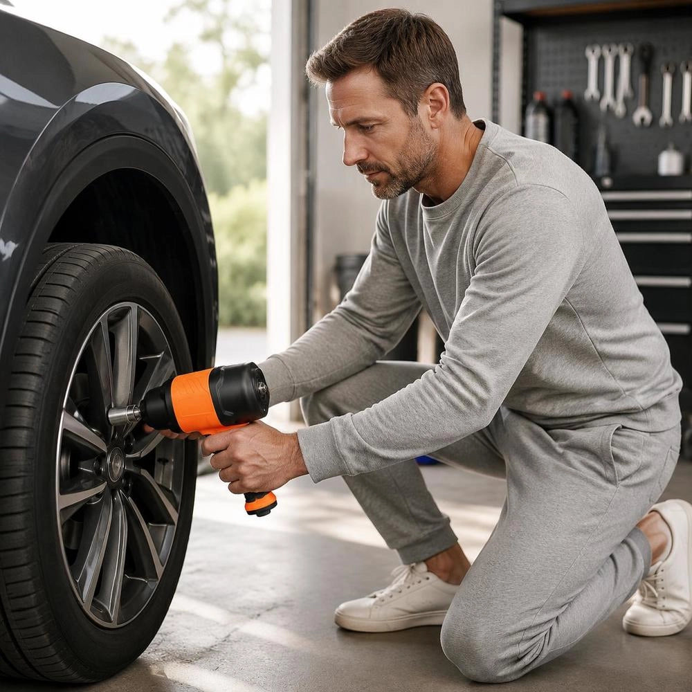 Pneumatic Impact Wrench, 12.7mm Drive, Up To 1490 Nm Reverse Torque, 7500 Rpm, 4-speed Setting & Pneumatic Air Gun For Car Repairs & Maintenance