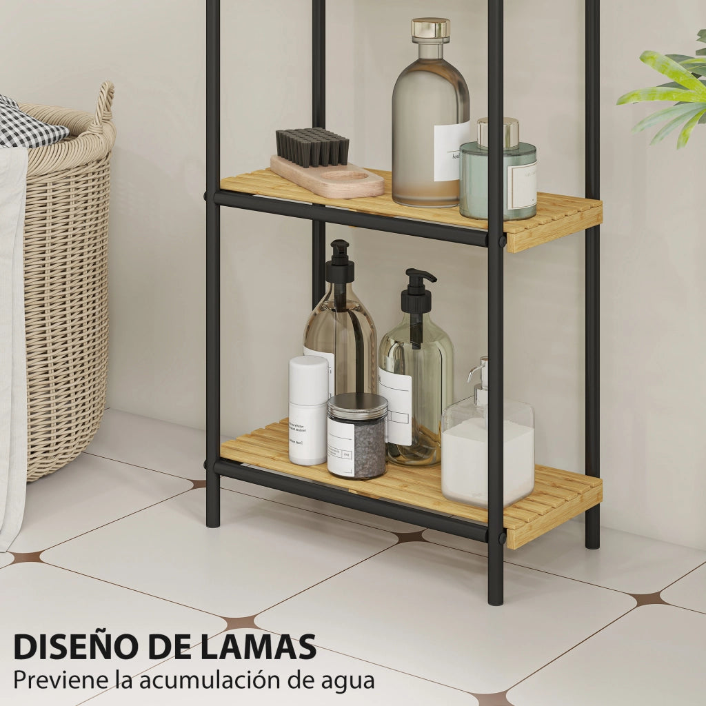 Scaffale Bagno Bamb¨´ 4 Ripiani Aperto ¨C zephmum ¨C 41.5x21.5x106 cm Naturale