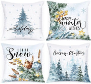 Set di cuscini di Natale da 4 pezzi - 40x40 cm - Cuscini decorativi con copricuscini - Alta qualità - Adatto per bambini - Lavabile in lavatrice