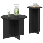 Set tavolini 2 pz | Tavolo laterale Rovere Nero Legno ingegnerizzato