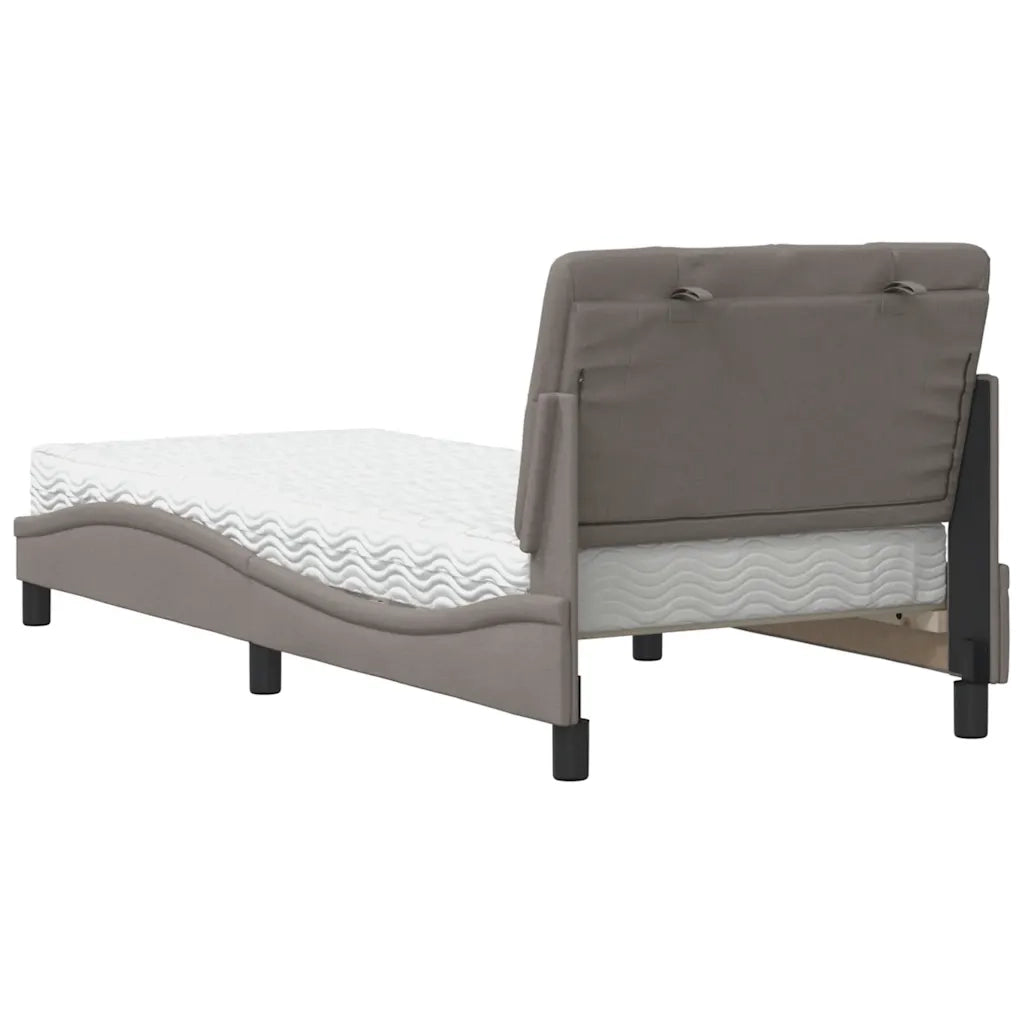Letto con Materasso Tortora 90x190 cm in Tessuto