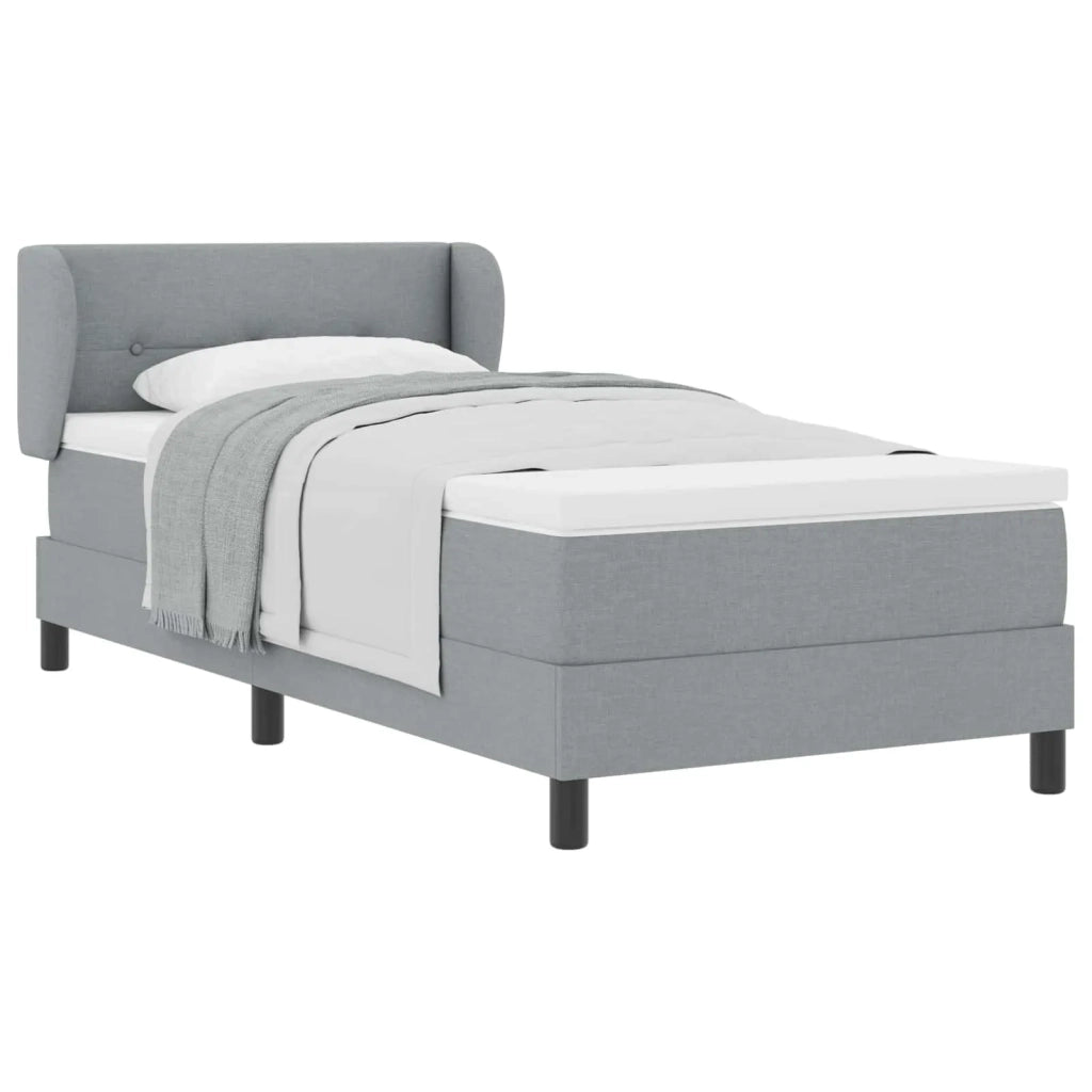 Letto a molle con testiera Grigio chiaro 80 x 200 cm Tessuto 3339989