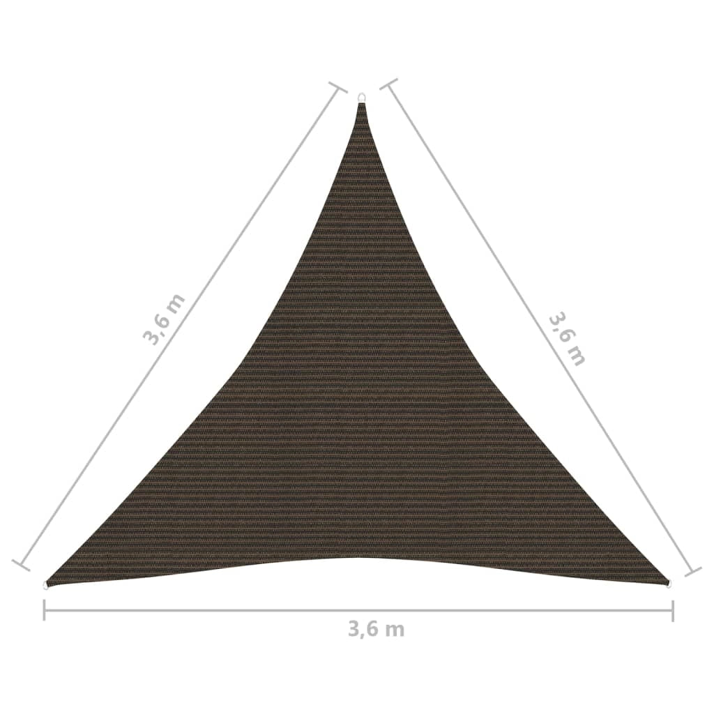 Vela ombreggiante/ombrellone HDPE 160 g/m² 3,6 x 3,6 x 3,6 m marrone 02_0009150