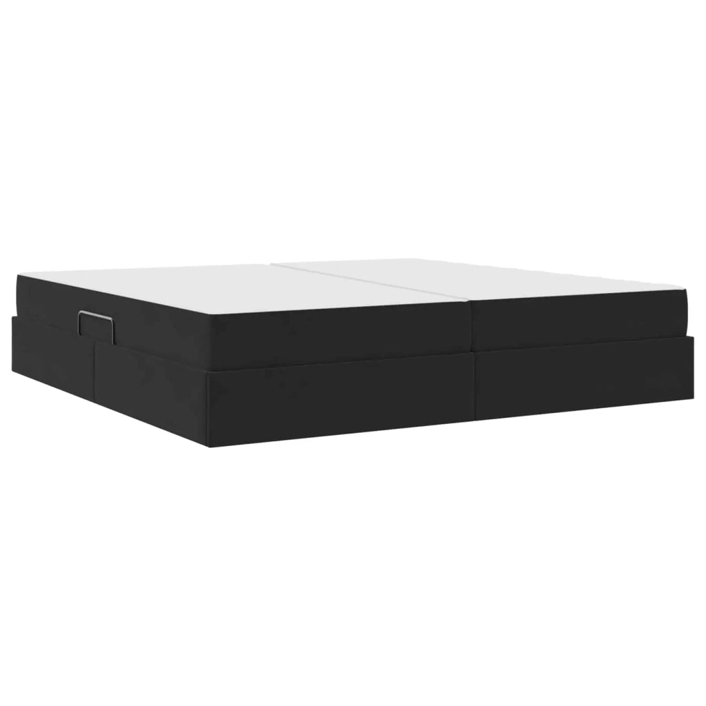 Letto con contenitore e materasso Nero 200 x 200 cm Velluto 3399744