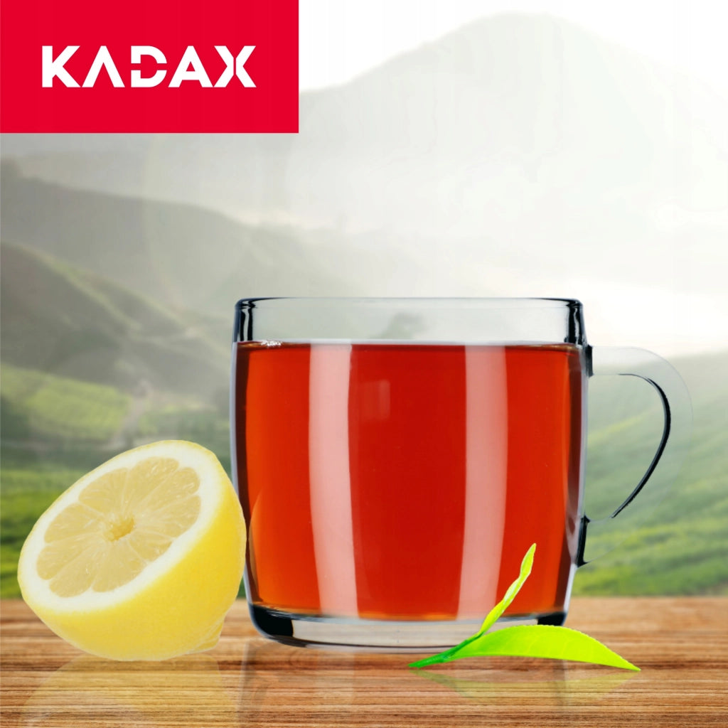 Bicchiere KADAX per caffè, tè, bevande, succhi di frutta, acqua con manico, 310 ml.