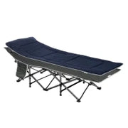Lettino Pieghevole da Campeggio per Adulti con Cuscino e Borsa Trasporto, 188x64.5x53cm - Blu