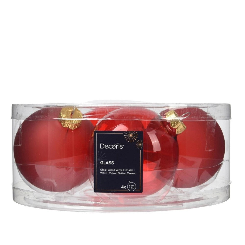 KIT 4 PALLINE di Vetro Ø 8 cm