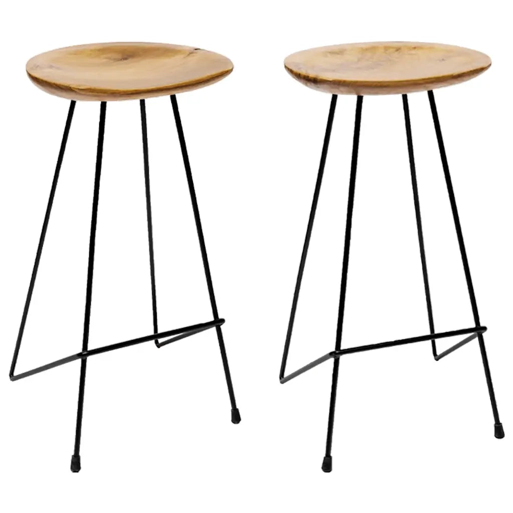 Sgabelli da Bar 2 pz in Legno Massello di Teakcod mxl 94566