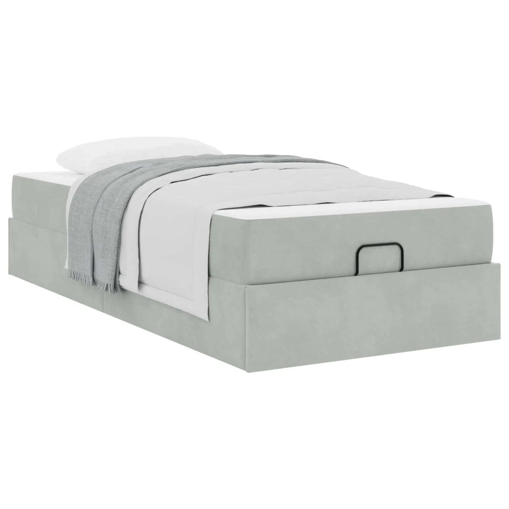 Struttura letto con materasso 2 pcs Grigio chiaro Velluto
