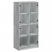 Buffet credenza cassettiera armadio mobile contenitore organizer cucina soggiorno salotto alto con ante rovere Sonoma 68 x 37 x 142 cm legno ingegnerizzato grigio 02_0032243