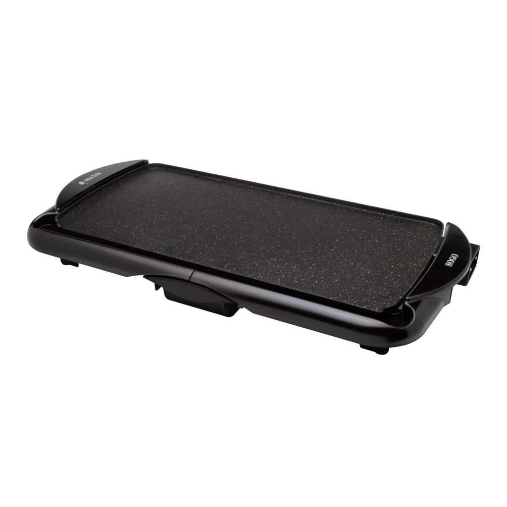 Piastra elettrica per griglia 48x26 cm, rivestimento antiaderente effetto pietra con termostato regolabile 2000W - Sogo